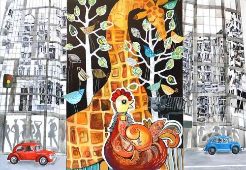 City Jungle — acrylic painting by Yelena Revis