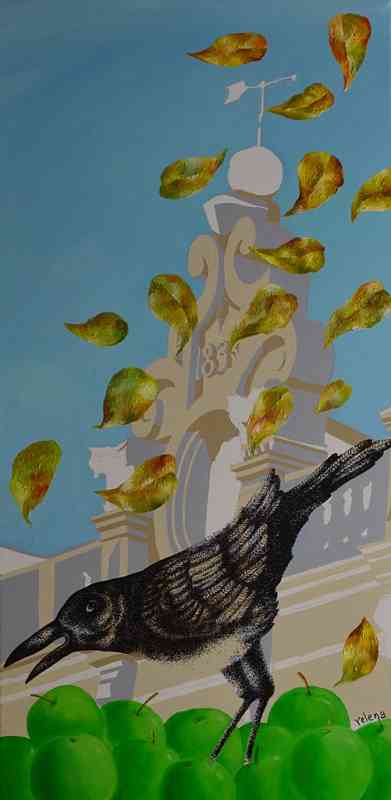 Autumn leaves — oil and acrylic on canvas by Yelena Revis
