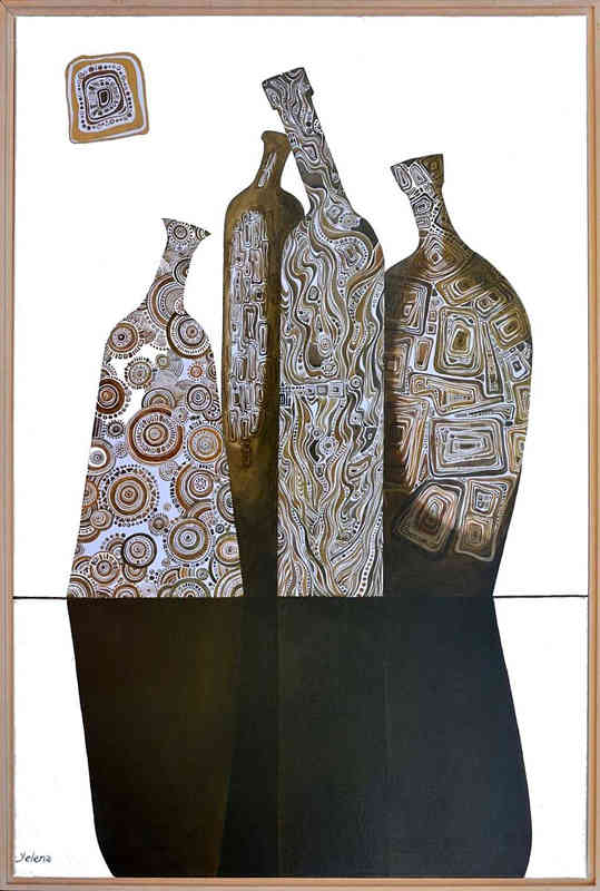 Curved Shadows — acrylic on canvas by Yelena Revis