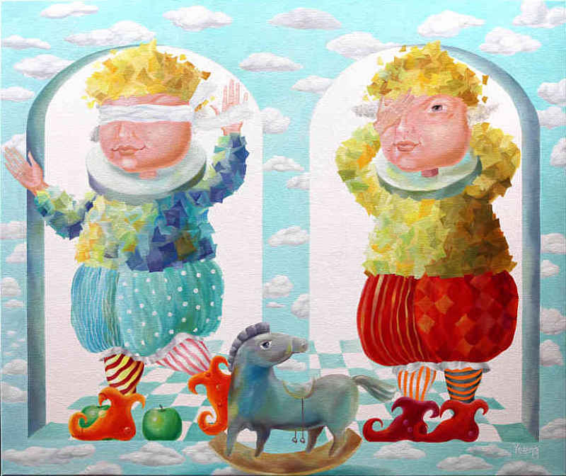 Hide-and-seek — oil on canvas by Yelena Revis