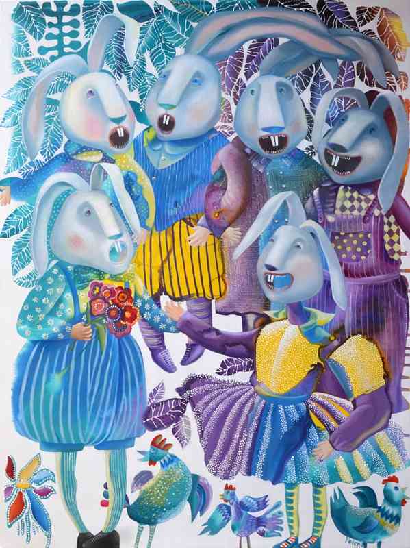 A Cappella — oil and acrylic on canvas by Yelena Revis