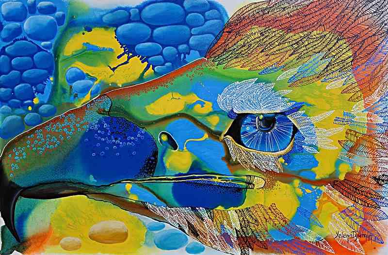Above the clouds — acrylic on canvas by Yelena Revis