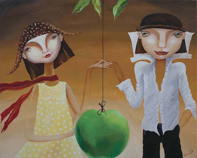 Adam & Eve — acrylic on canvas by Yelena Revis