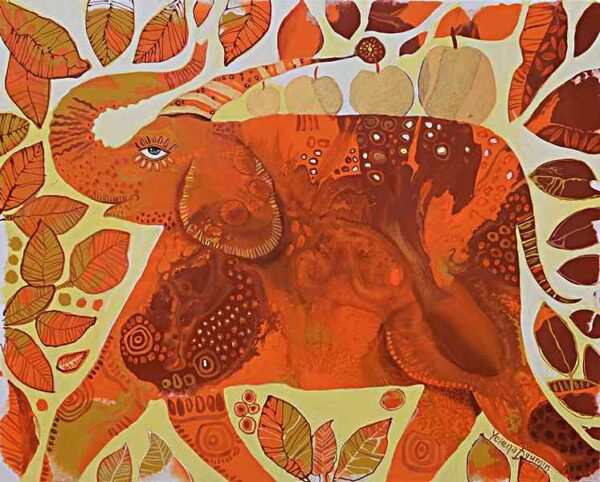 Apple picking — acrylic on canvas by Yelena Revis