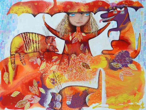 Autumn dreams — acrylic on canvas by Yelena Revis