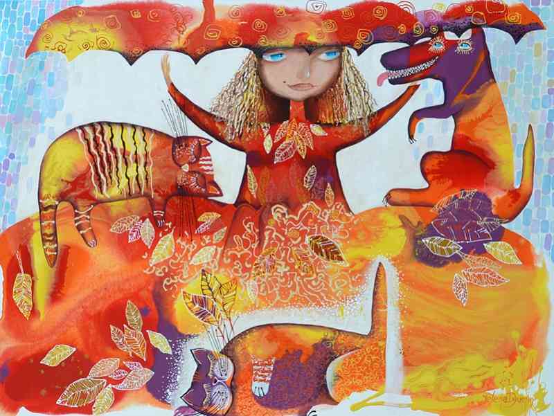 Autumn dreams — acrylic on canvas by Yelena Revis