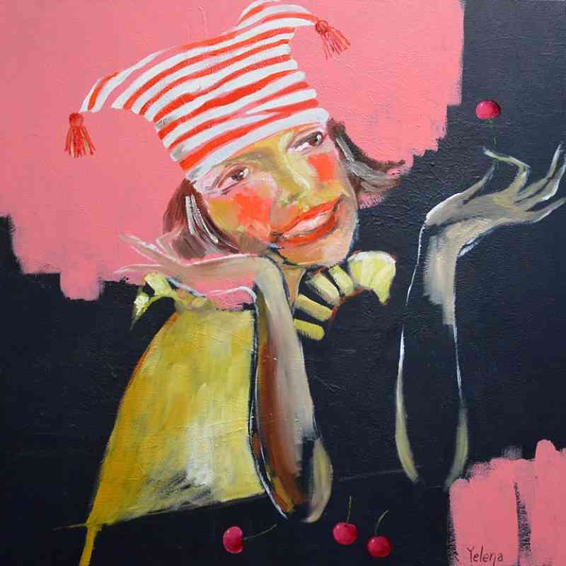 Cherry — oil and acrylic on canvas by Yelena Revis