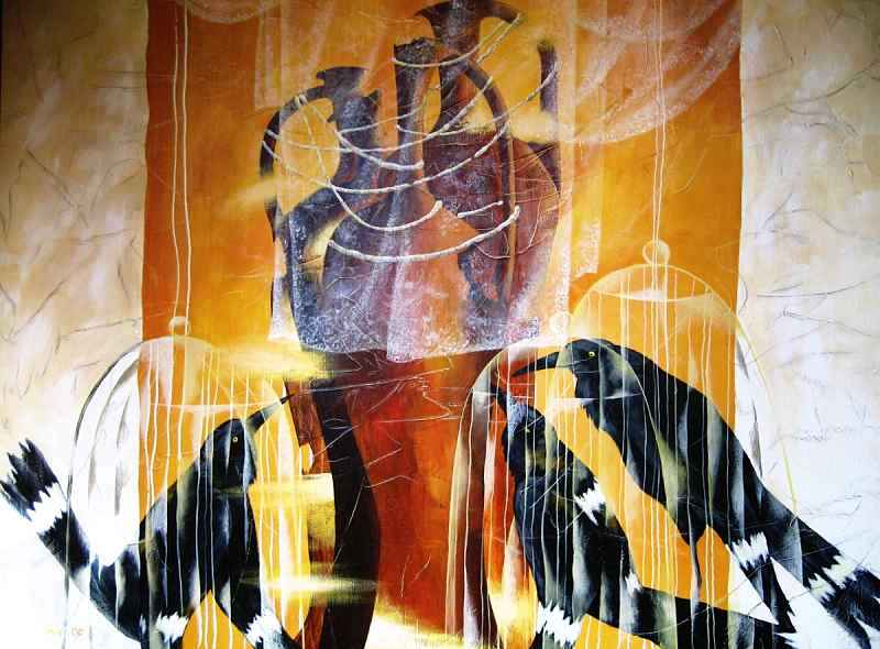 Conversation II — acrylic on canvas by Yelena Revis