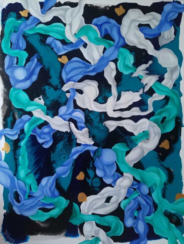Deep Sea Extravaganze — acrylic and oil on canvas by Yelena Revis