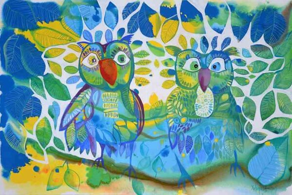 Duet — acrylic on canvas by Yelena Revis