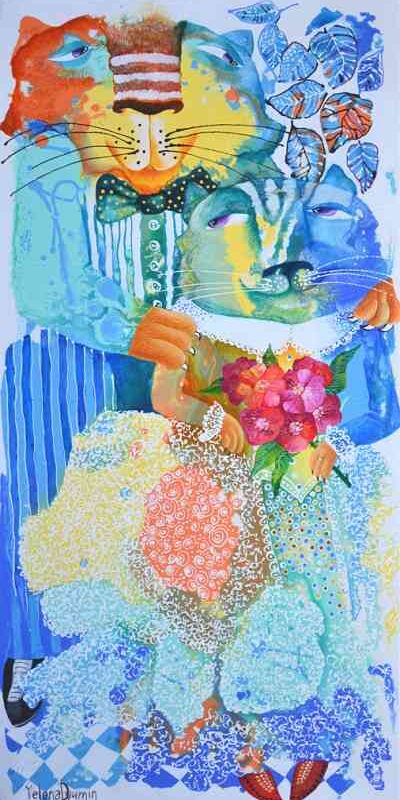 Family portrait — acrylic on canvas by Yelena Revis