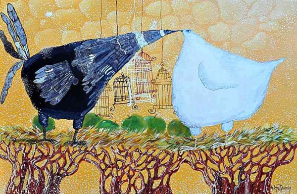 First kiss — acrylic on canvas by Yelena Revis