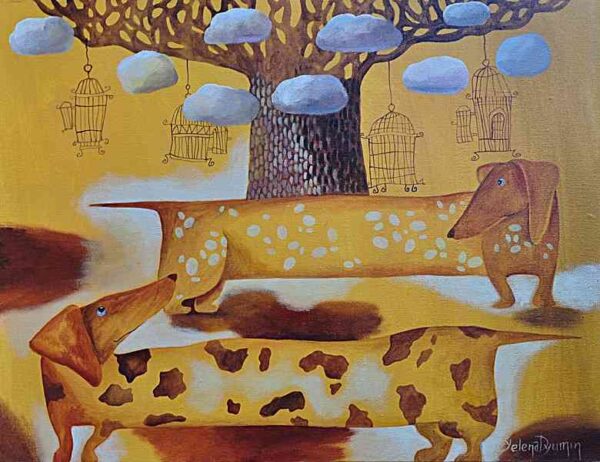 First meeting — acrylic on canvas by Yelena Revis