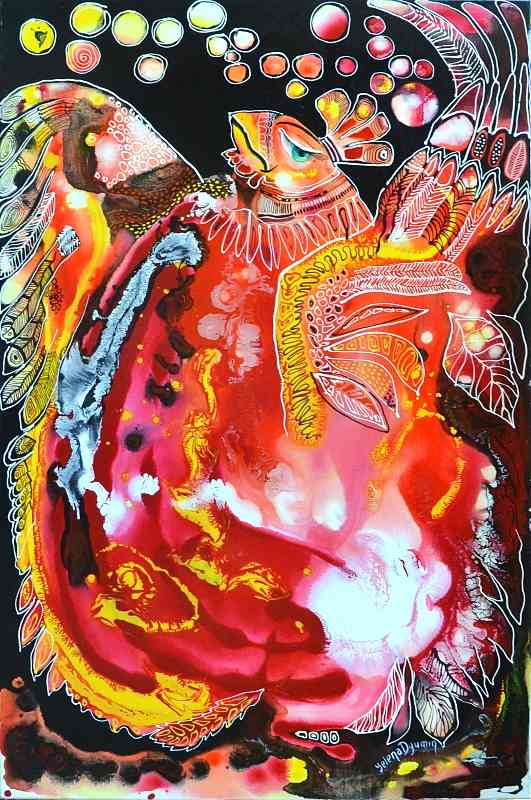 Flame — acrylic on canvas by Yelena Revis