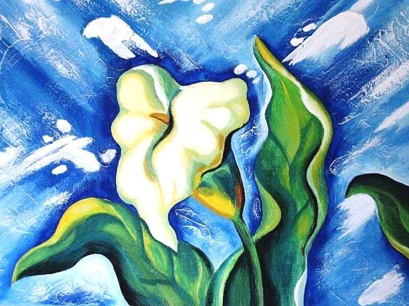 Flower III — acrylic on canvas by Yelena Revis