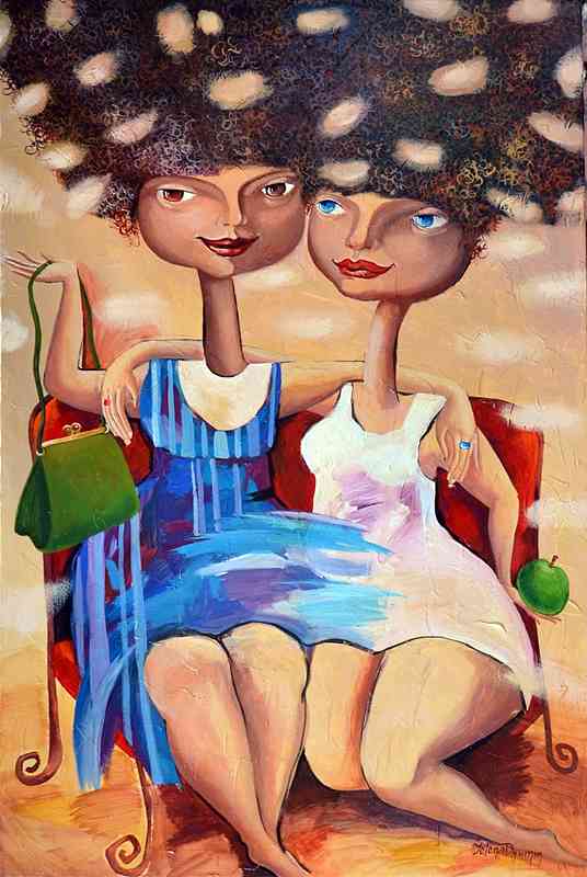 Friends — acrylic on canvas by Yelena Revis