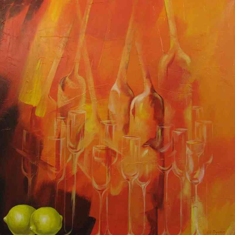 Glass Rhapsody — acrylic on canvas by Yelena Revis