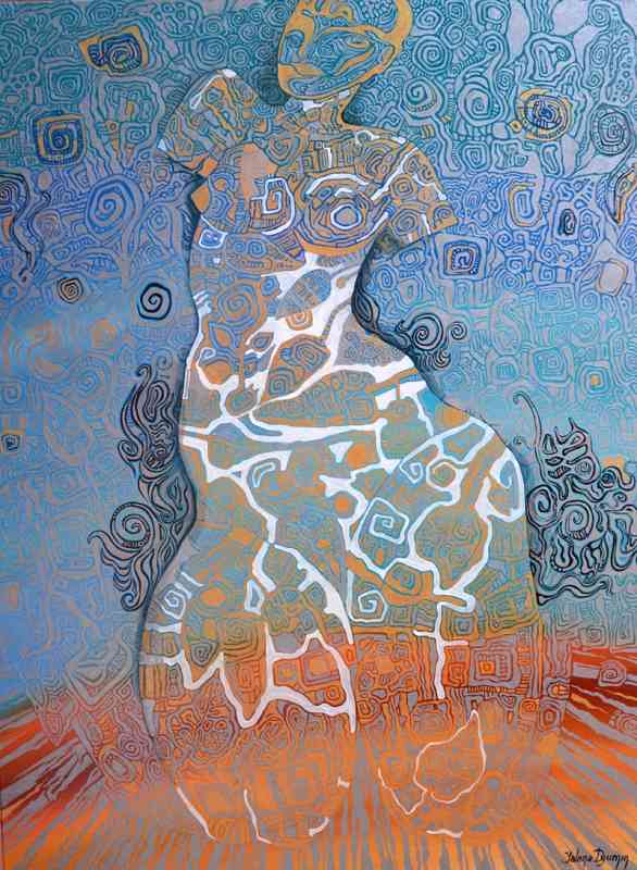 Golden Venus I — acrylic on canvas by Yelena Revis