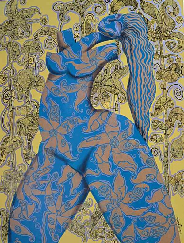 Golden Venus III — acrylic on canvas by Yelena Revis