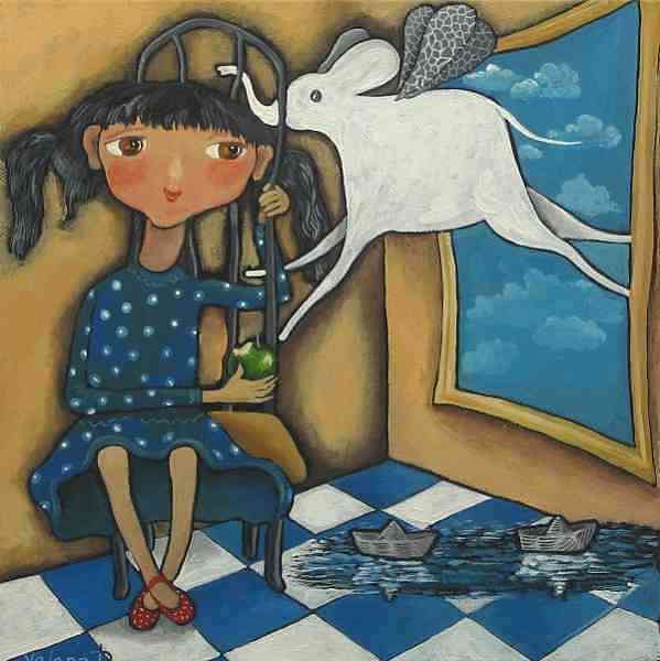 Guest — acrylic on canvas by Yelena Revis