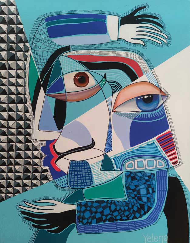 Harmonious Complexity — acrylic and oil on canvas by Yelena Revis