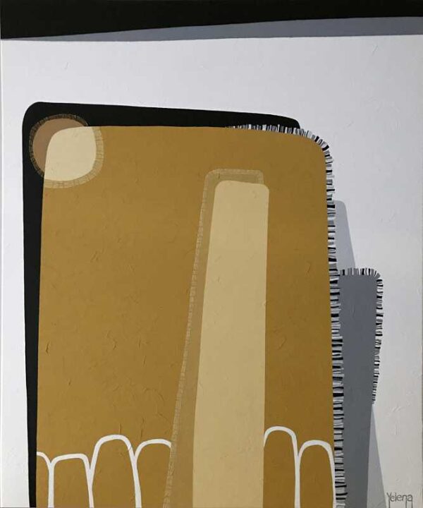 Highrises — acrylic on canvas by Yelena Revis