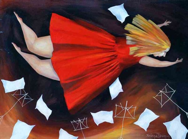 Leaf fall — acrylic on canvas by Yelena Revis