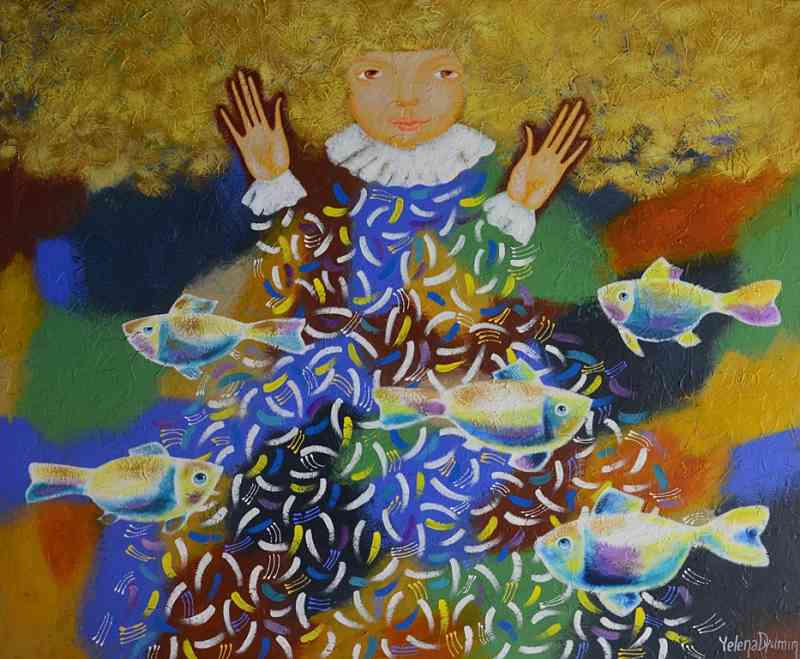 Lord of fish — acrylic on canvas by Yelena Revis