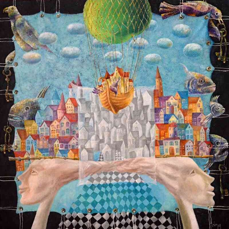 My Whimsical World — oil on canvas by Yelena Revis