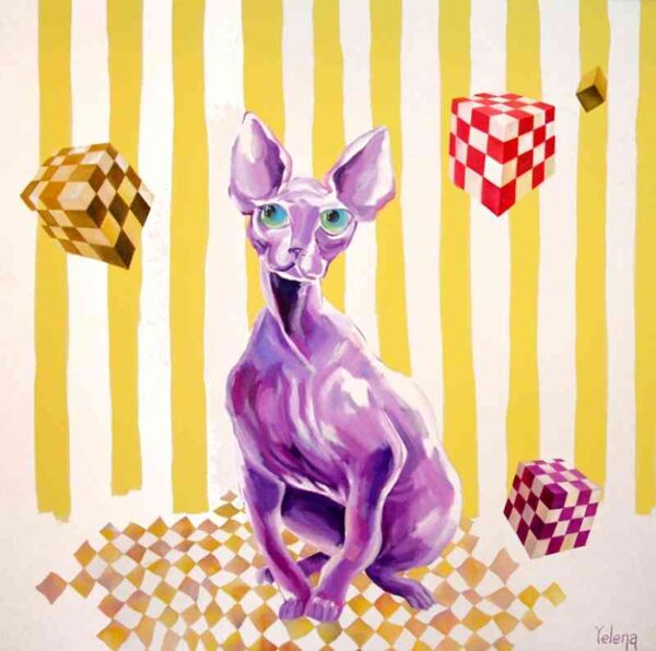 Newcomer — oil and acrylic on canvas by Yelena Revis