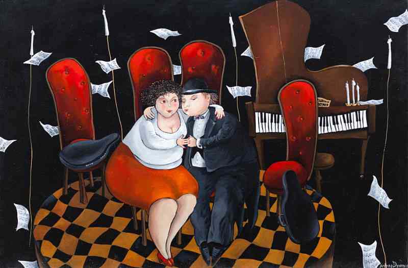 Orchestra Romantique — acrylic on canvas by Yelena Revis