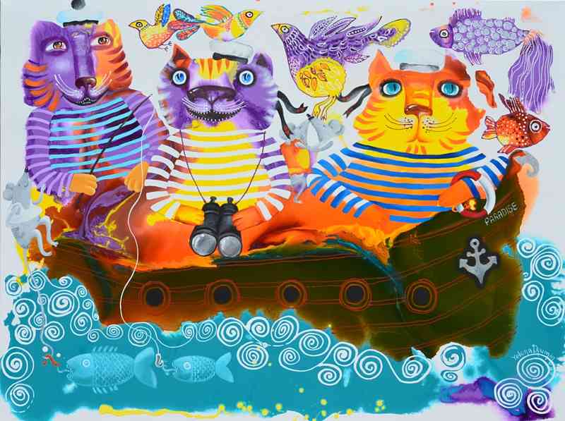 Paradise voyage — acrylic on canvas by Yelena Revis