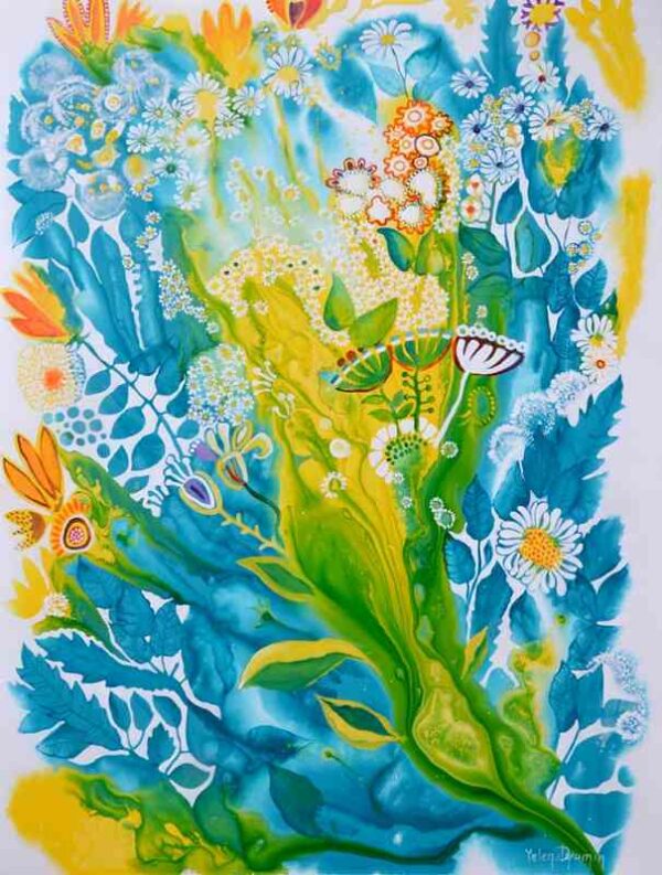 Piece of my summer — acrylic on canvas by Yelena Revis
