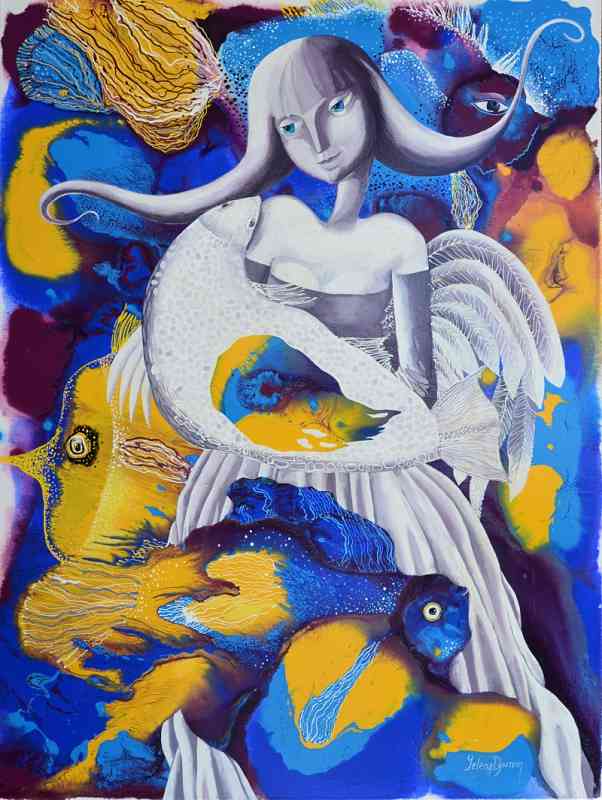 Sea angel — acrylic on canvas by Yelena Revis