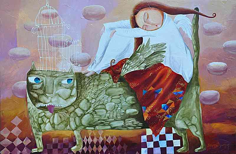 Sleeping angel — acrylic on canvas by Yelena Revis
