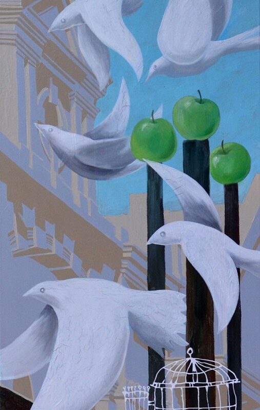 Spontaneous movement — oil and acrylic on canvas by Yelena Revis