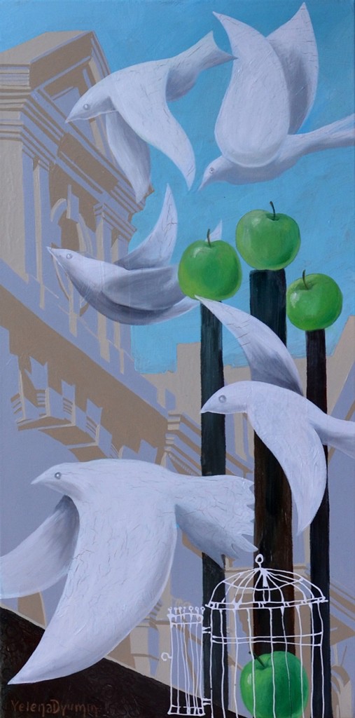 Spontaneous movement — oil and acrylic on canvas by Yelena Revis