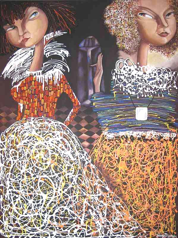 Tangle — acrylic on canvas by Yelena Revis