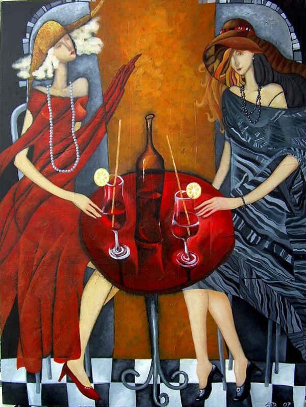 Tet-a-tet — acrylic on canvas by Yelena Revis