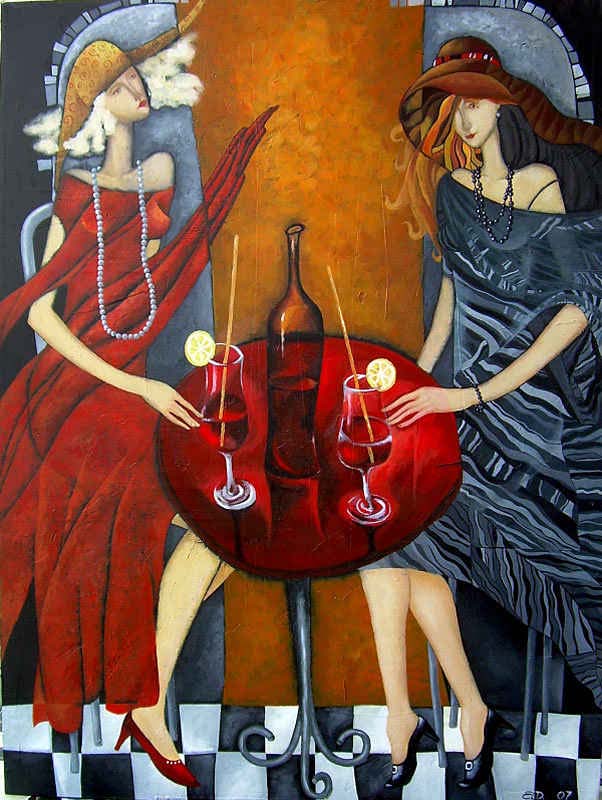 Tet-a-tet — acrylic on canvas by Yelena Revis