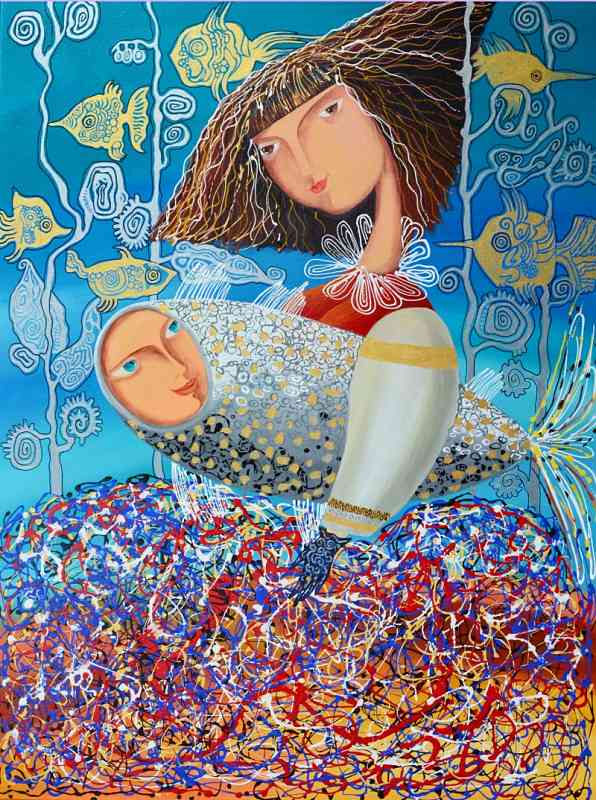 Their secrets — acrylic on canvas by Yelena Revis