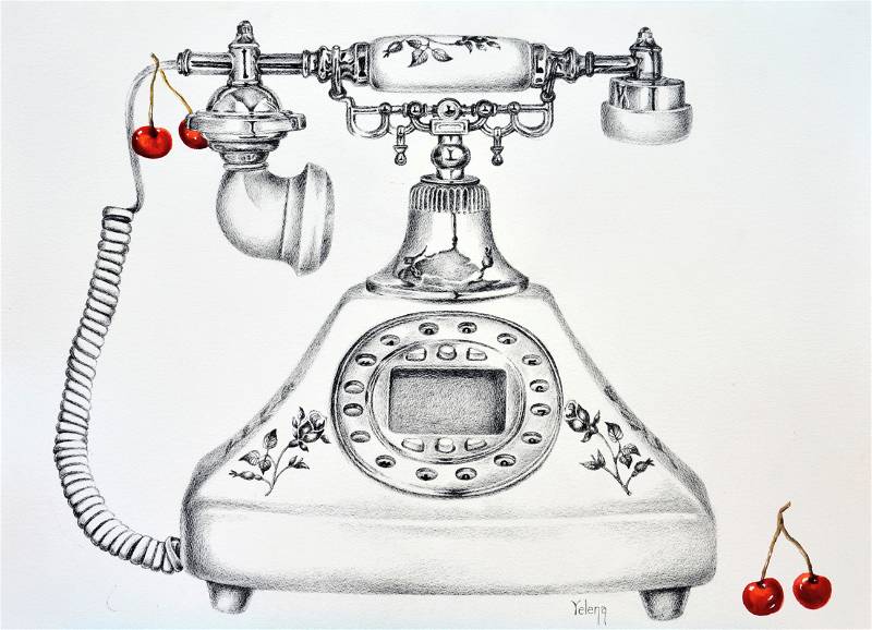 Throwback III — pen on rough paper by Yelena Revis