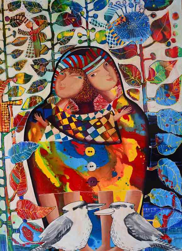 Two In One — acrylic on canvas by Yelena Revis