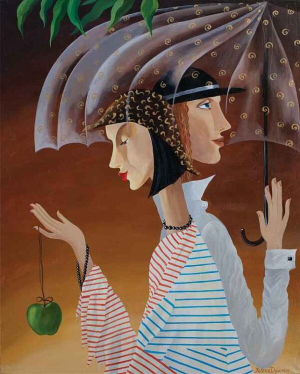 Under the rain — acrylic on canvas by Yelena Revis