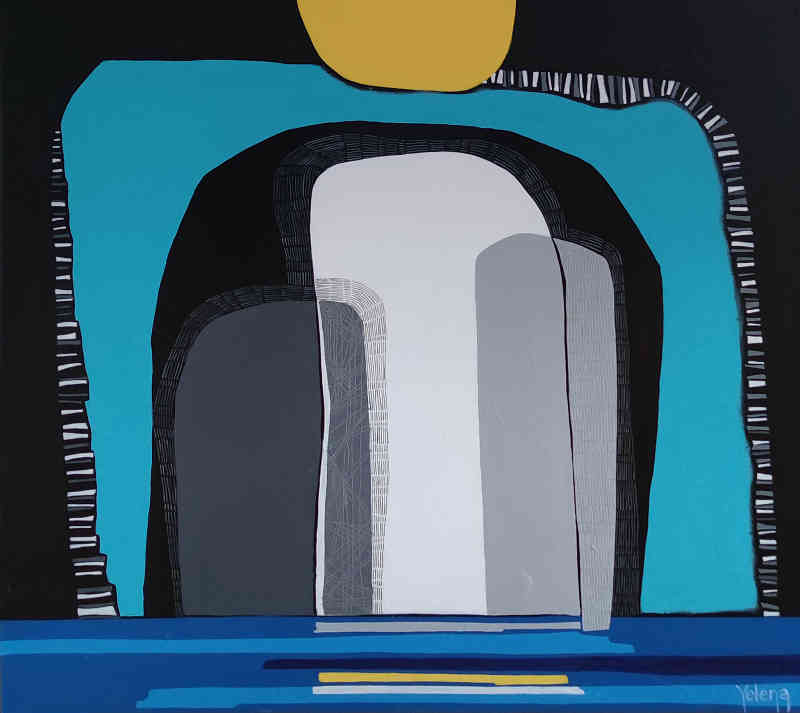 Urban bliss II — oil and acrylic on canvas by Yelena Revis