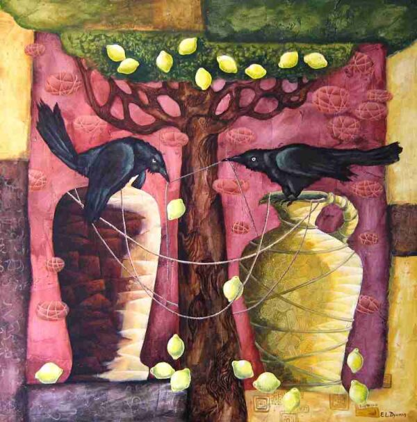 Conversation — acrylic on canvas by Yelena Revis