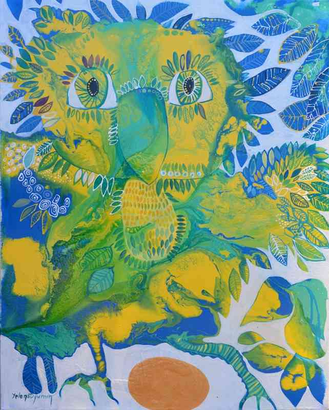 Expecting — acrylic on canvas by Yelena Revis