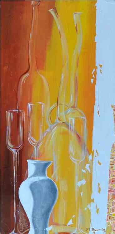 Glass Rhapsody I — acrylic on canvas by Yelena Revis