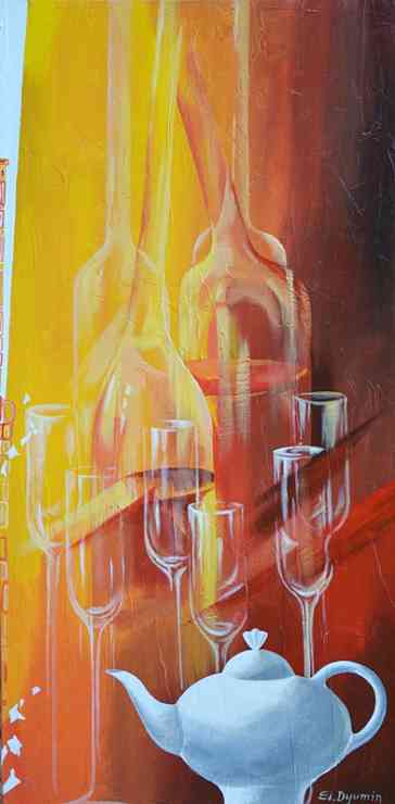 Glass Rhapsody III — acrylic on canvas by Yelena Revis