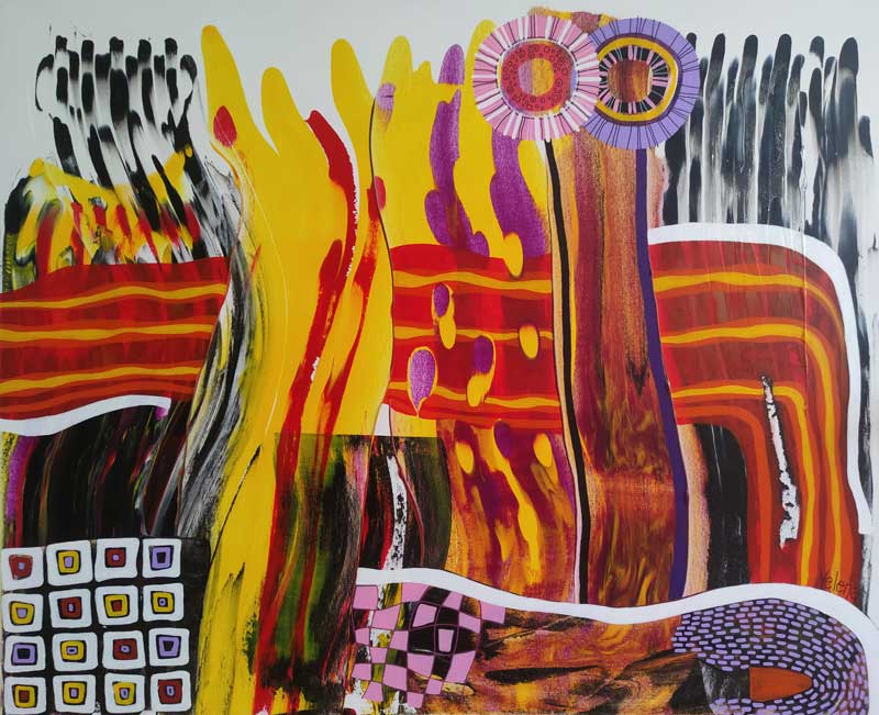A Splash of Life — acrylic and oil on canvas by Yelena Revis